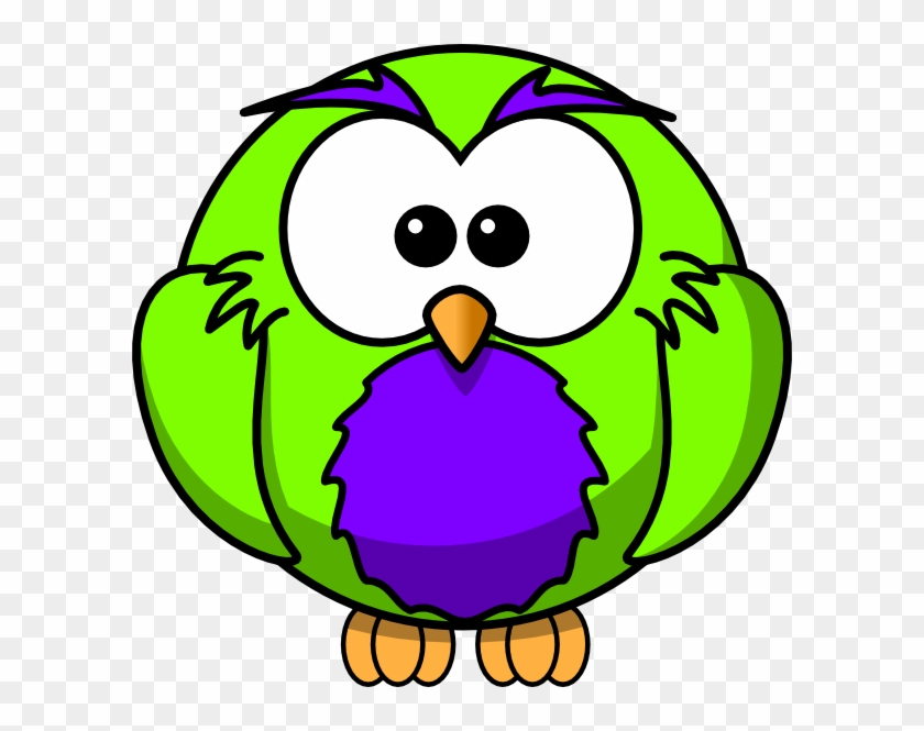 Green And Purple Hoot Clip Art At Clker - Cartoon Black And White Owl #335117