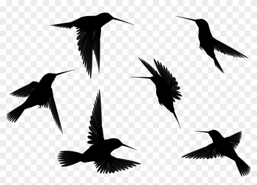 birds in flight silhouette tattoo