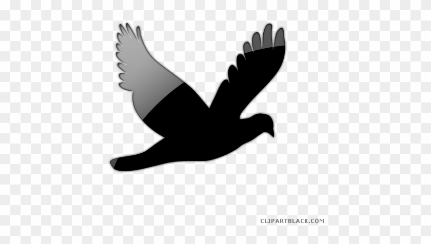 Flying Bird Animal Free Black White Clipart Images - Dove Silhouette #335166