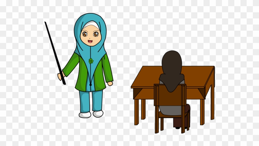 Muslimah Gambar Cikgu Mengajar  Kartun