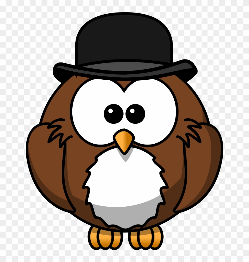 Owl With Derby - Cartoon Owl With Hat #335297