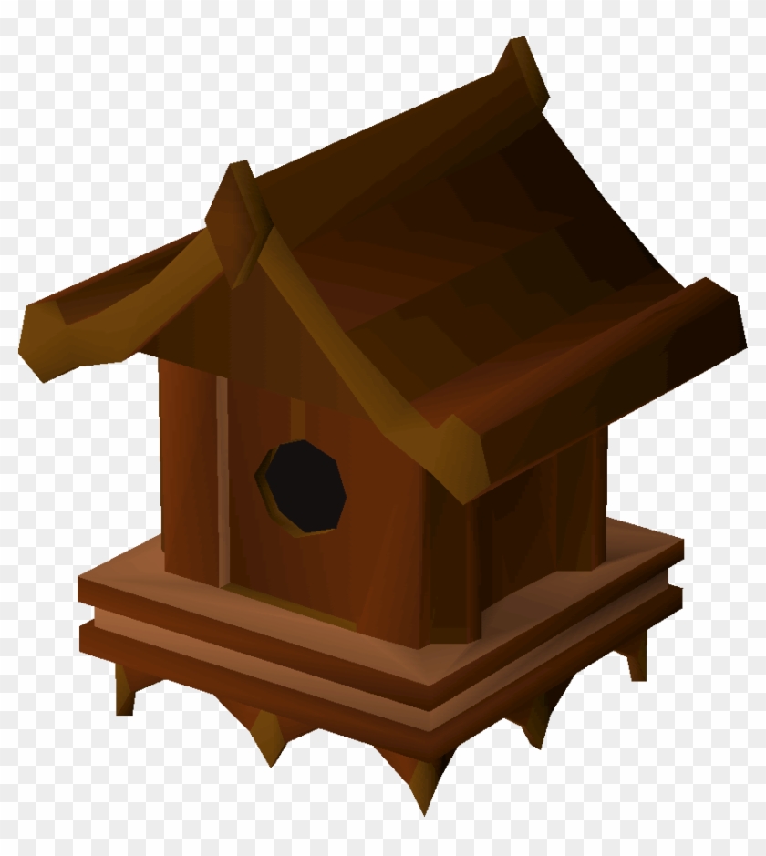 Redwood Bird House Detail - Birdhouse With Special Roof #335327