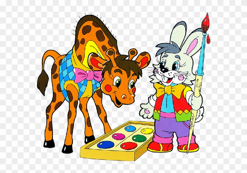 Cute Cartoon Animal Painting - School Cute Animals Png - Free Transparent  PNG Clipart Images Download