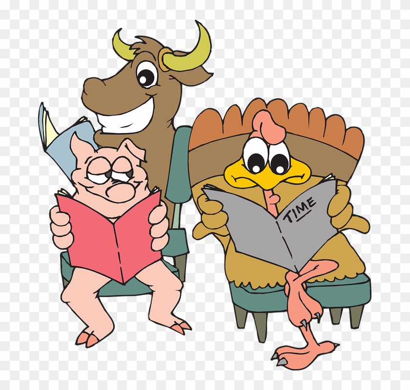Animals School Cliparts 16, - Animals Reading Png #335428