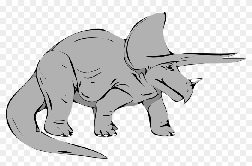 Extinct Clipart Black And White - Triceratops Clip Art #335610