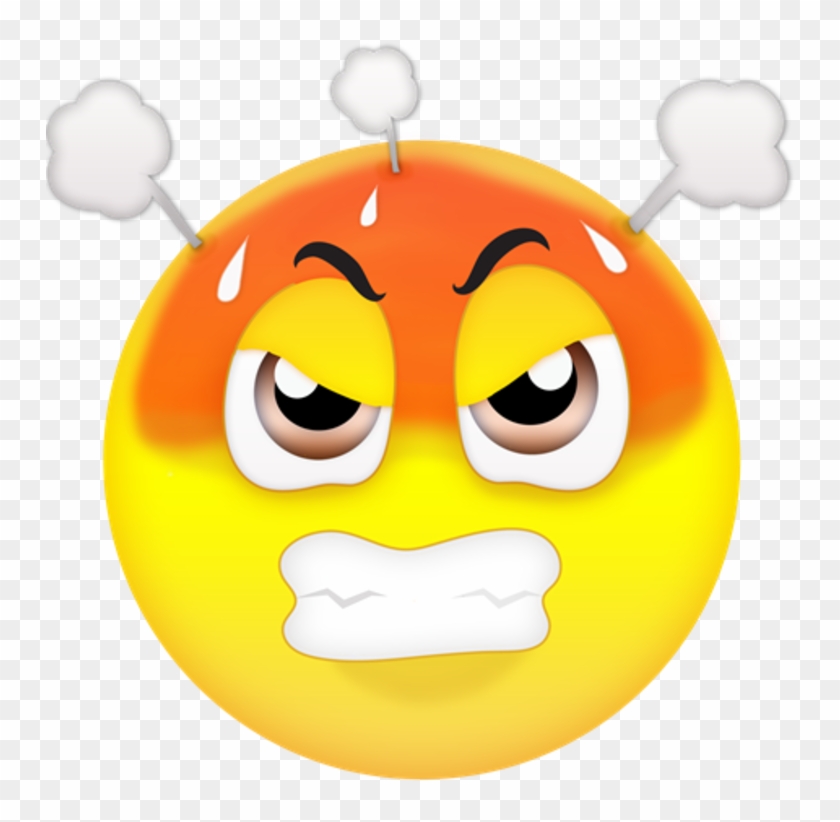 Angry Face Emoticon - Angry Emoji Png #335624