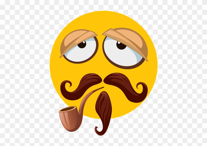 Mustache, Beard, Lazy, Sleeping, Smoking, Face, Emoji - Smiley #335626