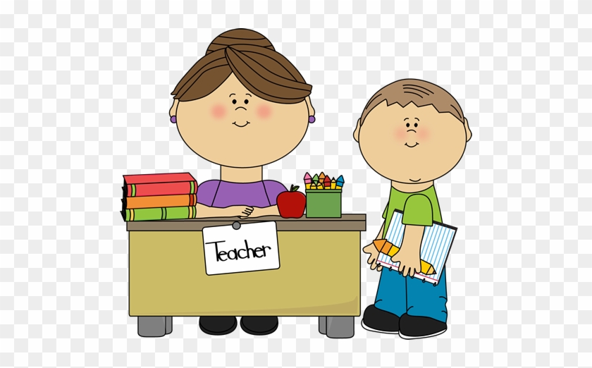 Teacher And Student Clip Art Image Teacher And Student - Teacher And Student Clipart #335717