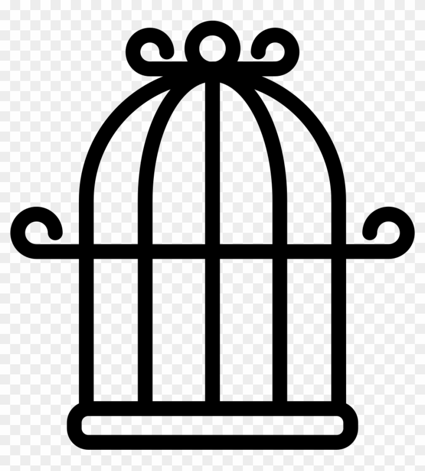Cage Bird Png - Bird Cage Black And White Clipart Png #335764