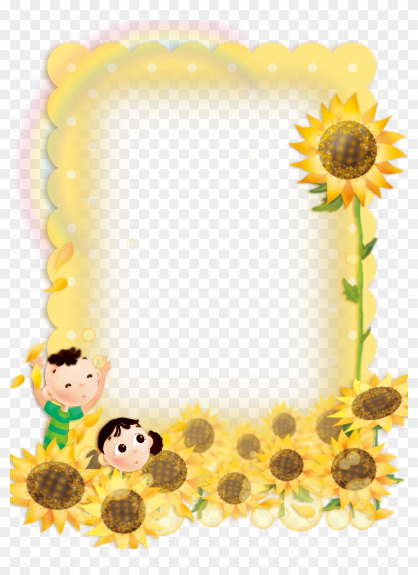 Cute Child Sunflower Border Background - Sunflower Borders #335932