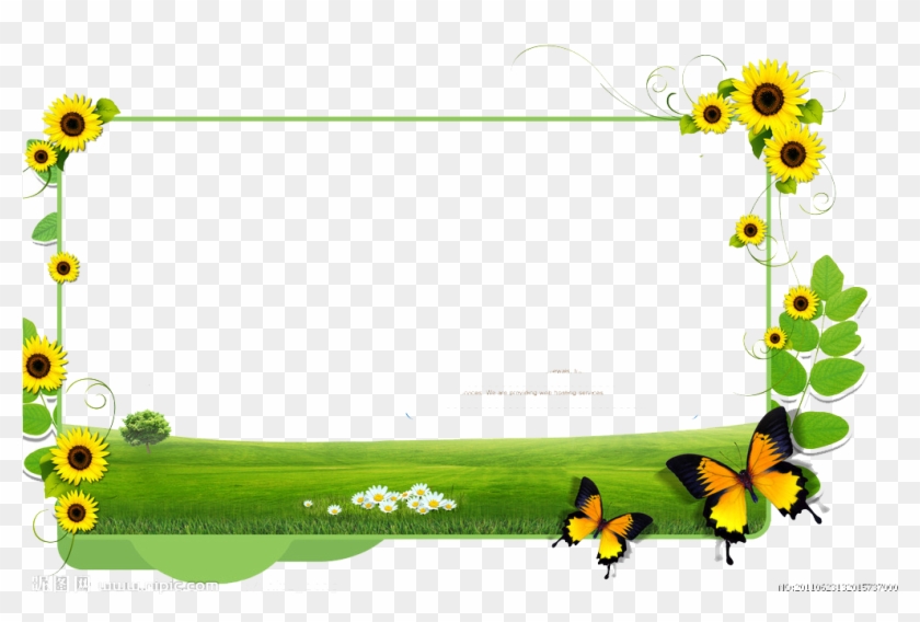 Common Sunflower Clip Art - Borders Flower Yellow And Green #335948