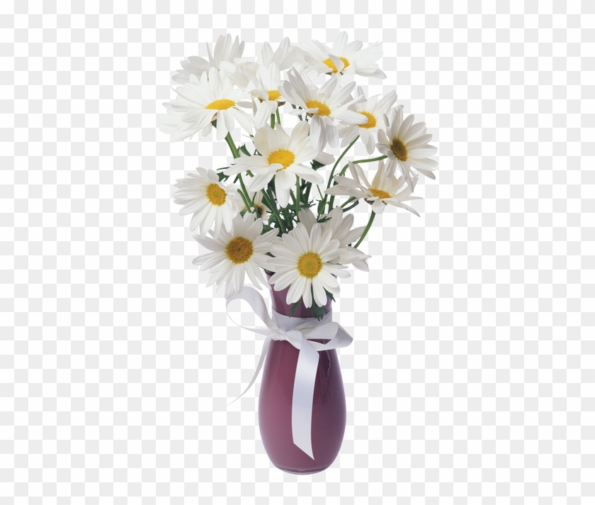 Daisies Transparent Vase Bouquet - Flower Vase Png Transparent #335957