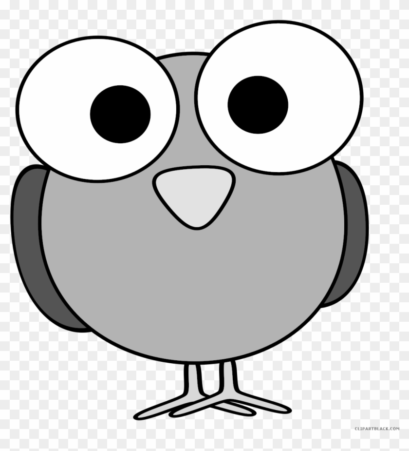 Bird Face Animal Free Black White Clipart Images Clipartblack - Cartoon With Big Eyes #336104