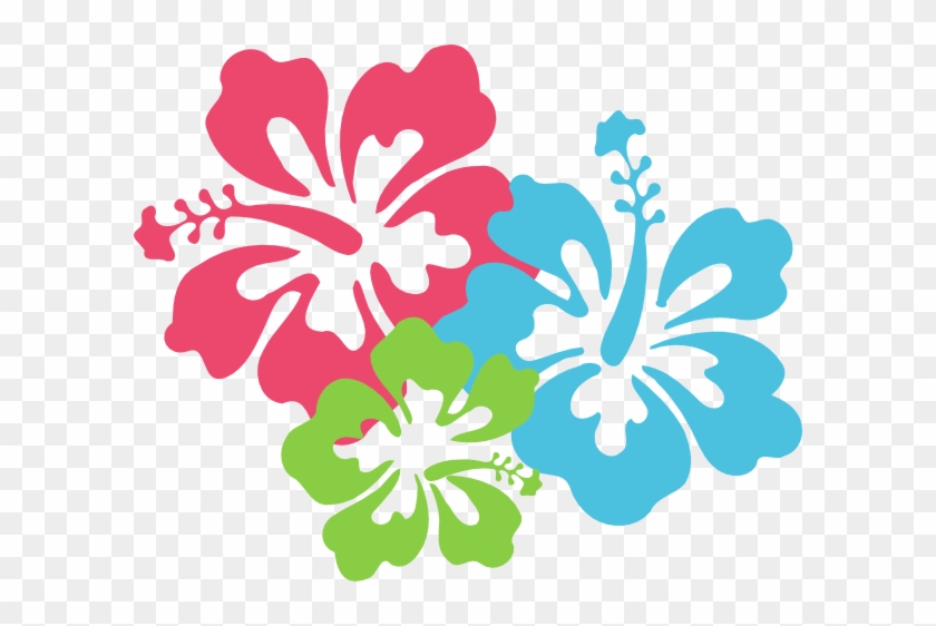 This Free Clip Arts Design Of Hibiscus Pinkbluegreen - Hawaiian Flower Vector #336123