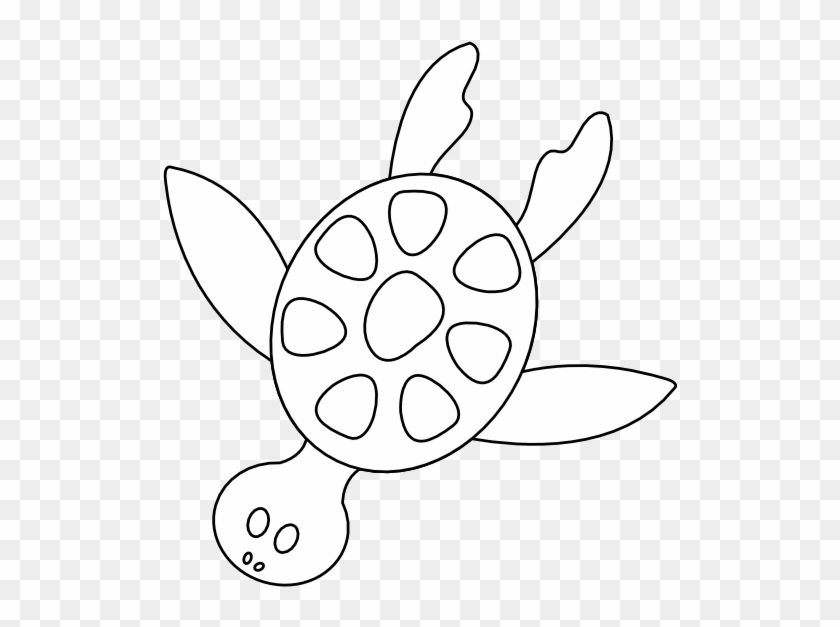 Colorful Animal Sea Turtle Black White Line Art Scalable - Clip Art #336224