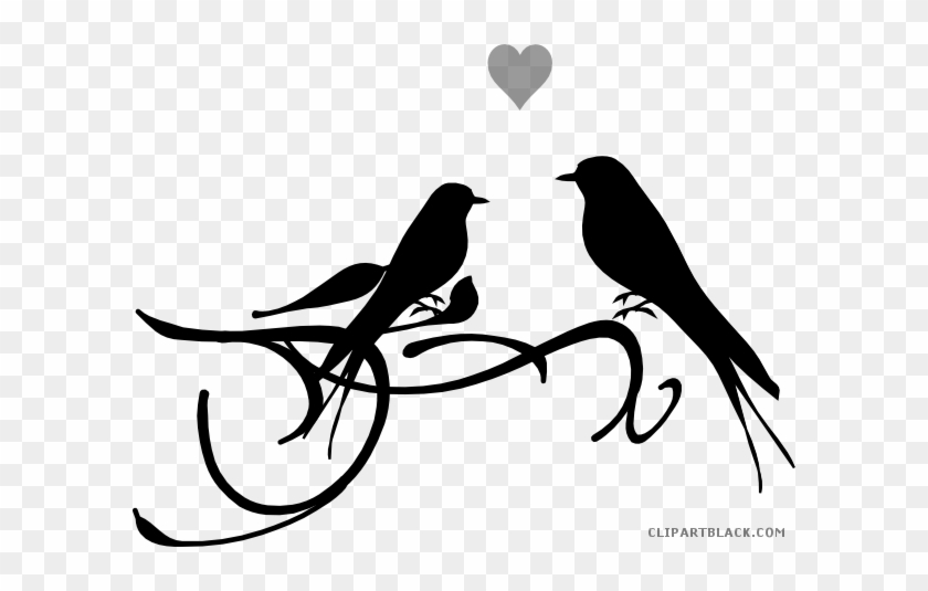 Love Birds Animal Free Black White Clipart Images Clipartblack - Bird Black And White #336301