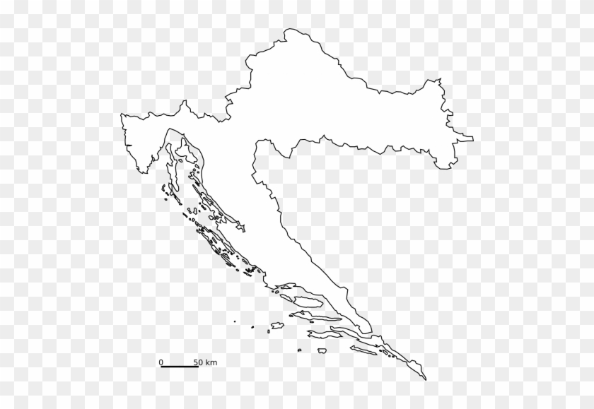 Vector Graphics,free Illustrations - Black And White Croatia Map #336326