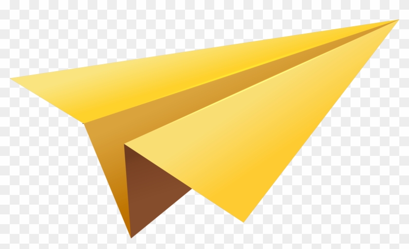 Paper Airplane Png - Yellow Paper Airplane Png #336341