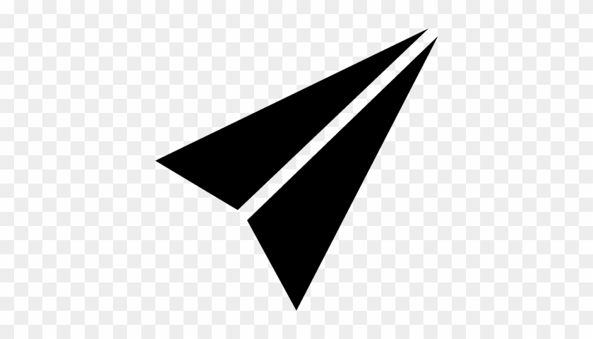 Paper Plane Black Folded Shape Of Triangular Arrow - Icono Avion De Papel #336400