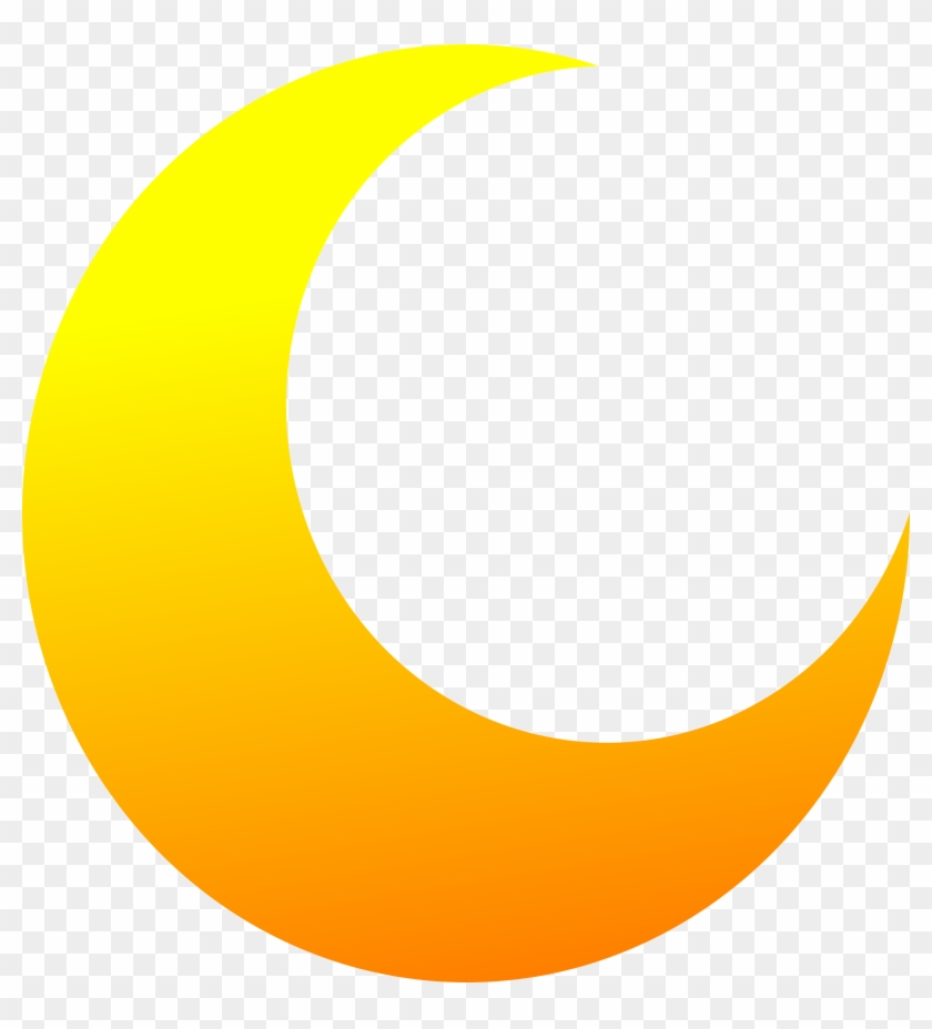 Yellow Crescent Half Moon Vector Clipart Image - Half Moon Vector Png #336474