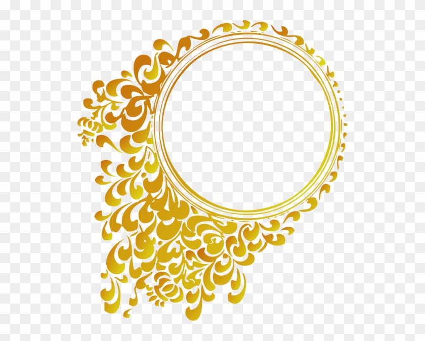 Circle Frame Clipart - Vector Golden Frame Png #336484