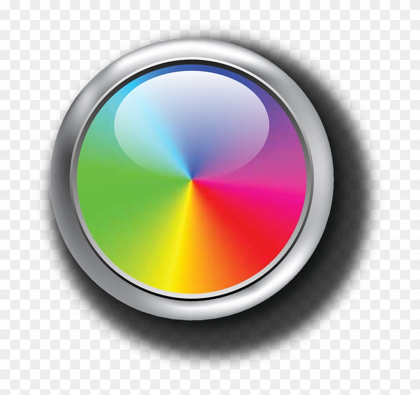 Colors, Chromatic Circle, Red, Green, Blue - Rainbow Button #336486