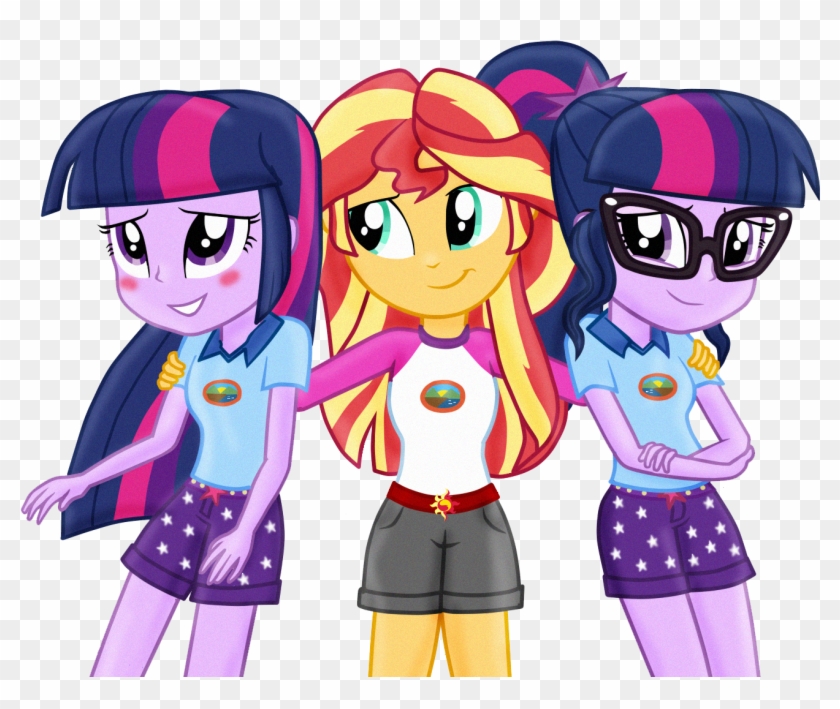 Crossed Arms, Equestria Girls, Glasses, Legend Of Everfree, - Sunset Shimmer And Sci Twi #336612