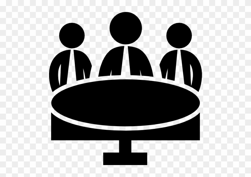 Business Meeting Group On Circular Table Vector - Mesa Icono Png #336747