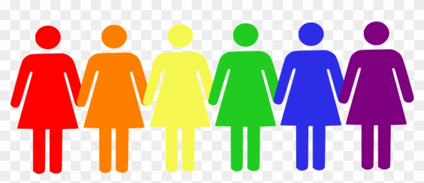 Feminism Women Female Gay Pride Rainbow Te - People Holding Hands Rainbow #336946