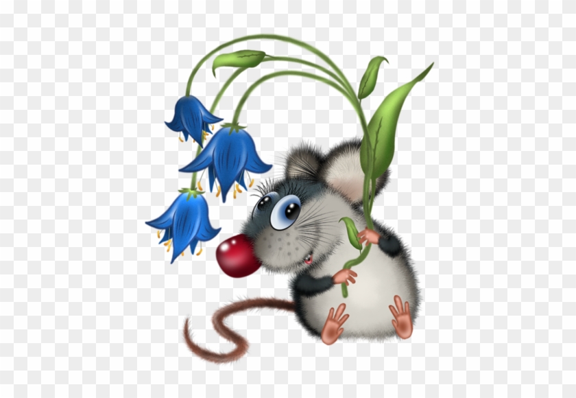 Cards - Mouse Holding Flower Clipart #337232