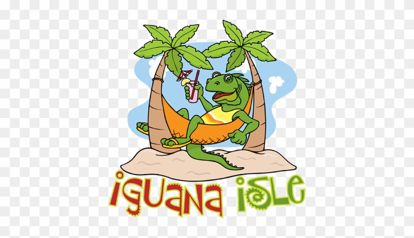 Tropical Beach Clipart - Iguana On The Beach Cartoon #337436