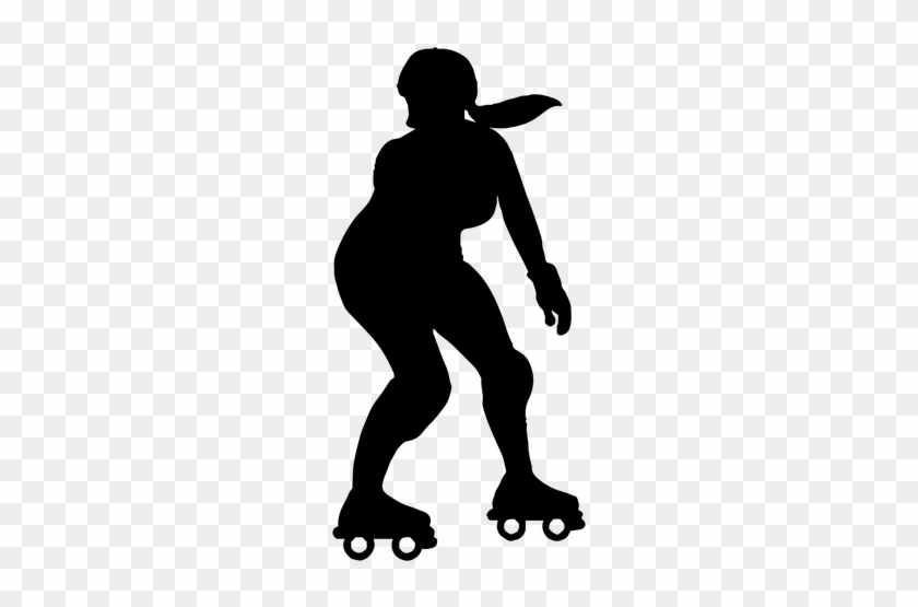 Roller Skater Looking Back Silhouette - Roller Derby Clip Art #337734