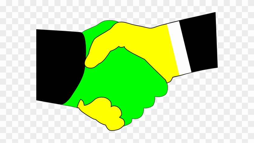 Handshake Green Yellow Clip Art - Clip Art #337818
