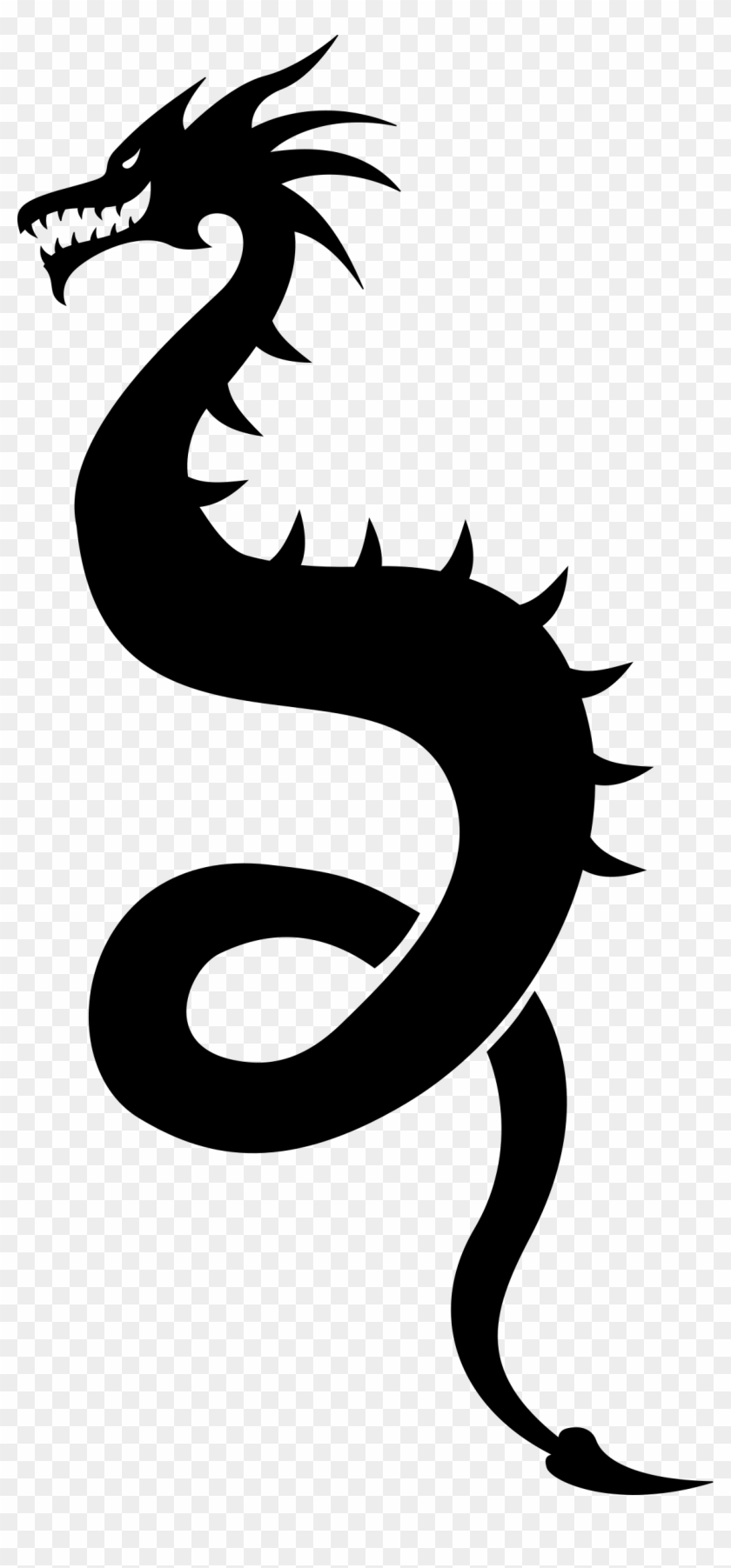 Dragon Silhouette - Dragon Silhouette Vector #338228