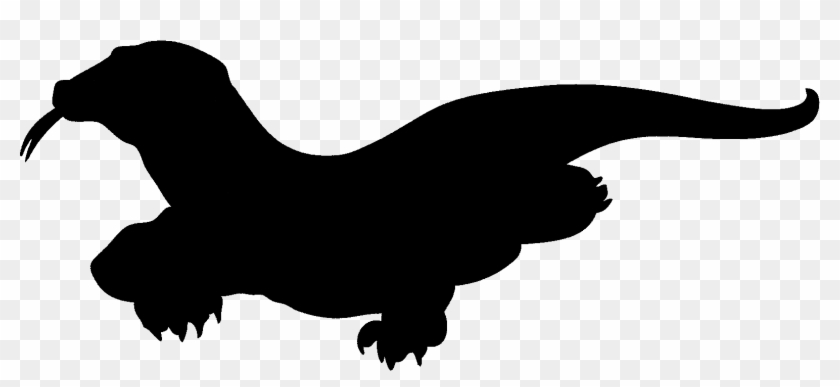Komodo Dragon Silhouette Sperm Whale Clip Art - Silhouette Of A Komodo Dragon #338322