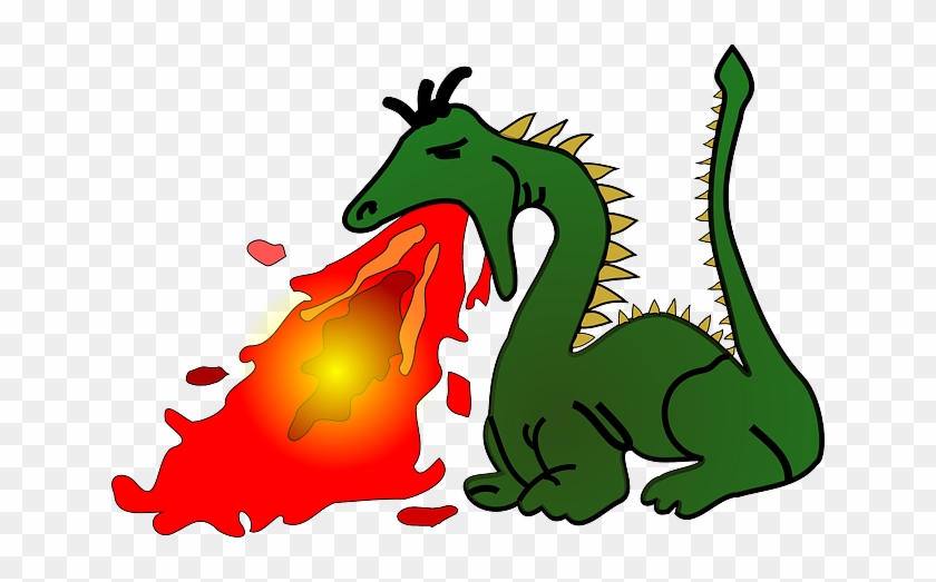 Fire-breathing, Dragon, Myth, Creature - Dragon Breathing Fire Cartoon #338456