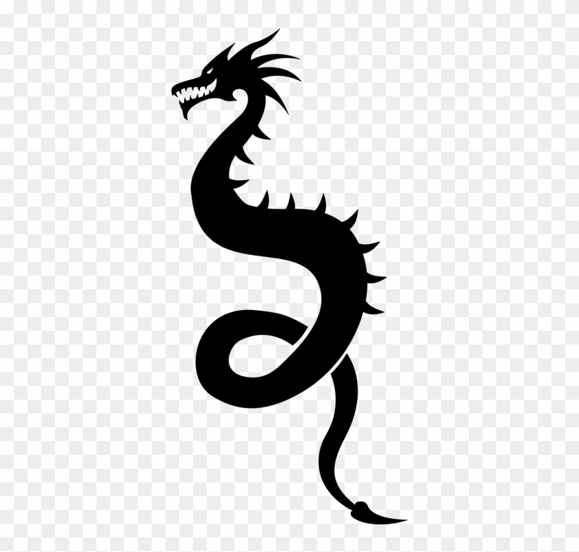 Dragon, Chinese, Dinosaur, Mythical Creature - Dragon Silhouette #338538