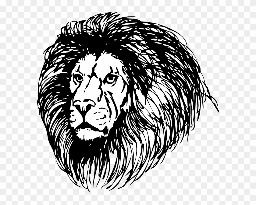 Lion Clip Art Free Vector - Mane Clipart Black And White #338642