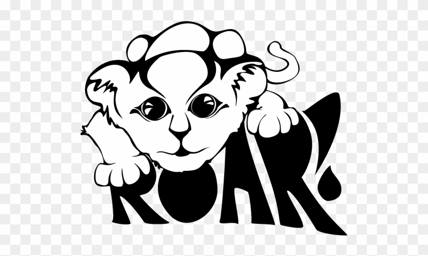 lion roaring drawing lion