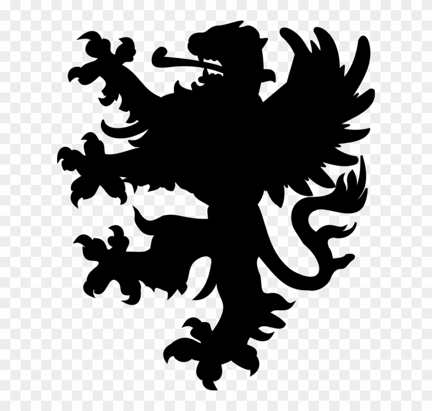 Roaring Lion Clipart - Heraldic Winged Lion #338657