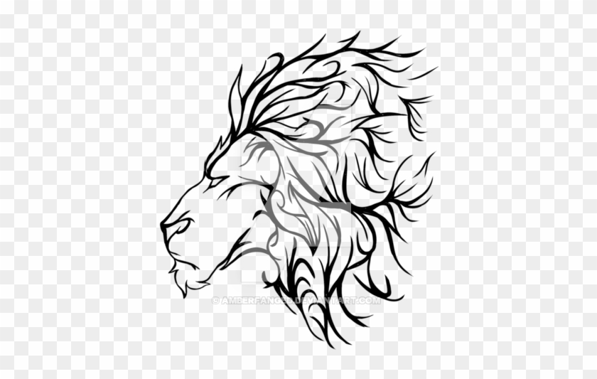 roaring lion tattoo sketch