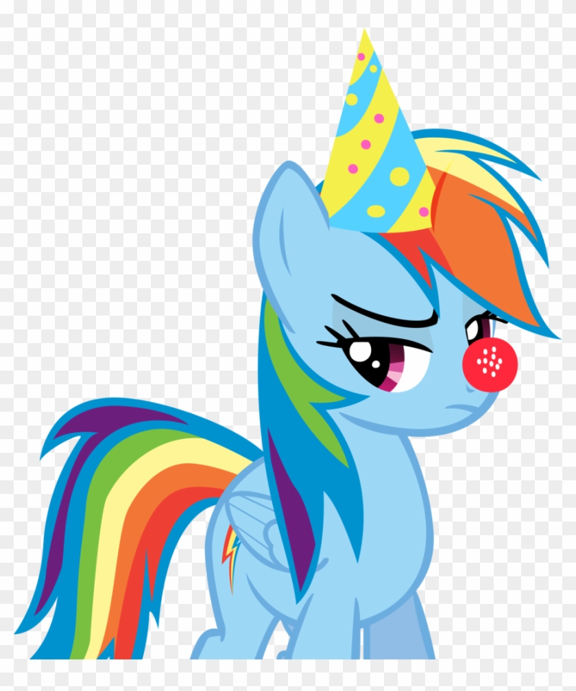 Chromadancer, Clown Nose, Hat, Party Hat, Rainbow Dash, - Rainbow Dash In A Party #338774