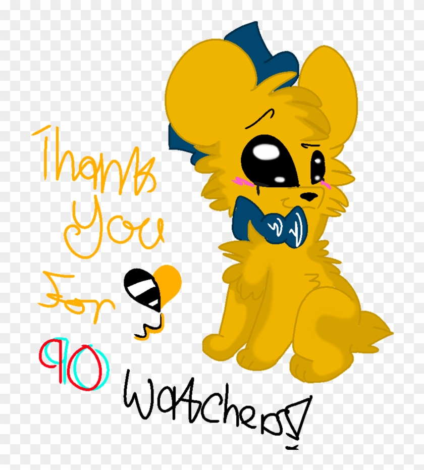 Thank You For 90 Watchers By Golden Teddy Bear - Cartoon #338992