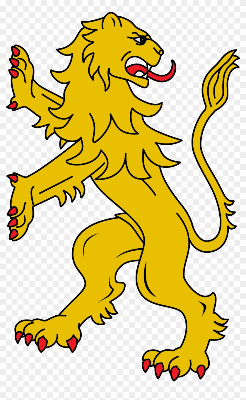 Clip Art Lion 22, - Lion Rampant Regardant #339120