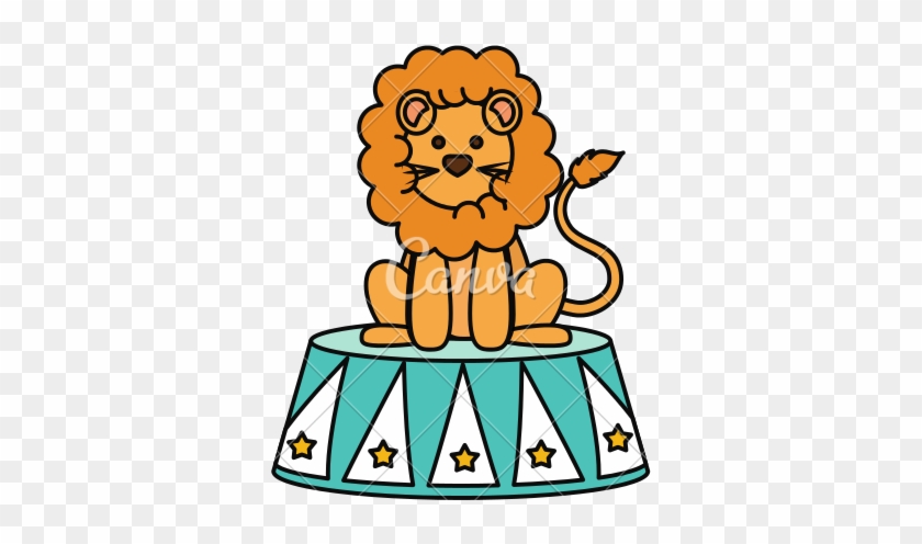 Circus Lion Cartoon - Illustration #339315