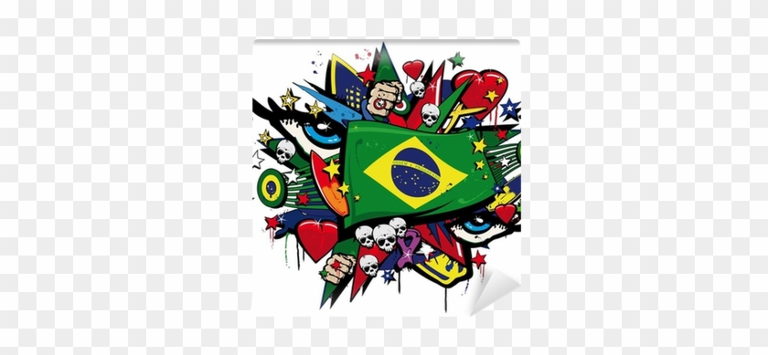 Brazil Flag Graffiti Brazilian Pop Art Carnival Illustration - 008050 機種別1 Thinkpad 10 Lenovo レノボ Thinkpadシンクパッド #339334