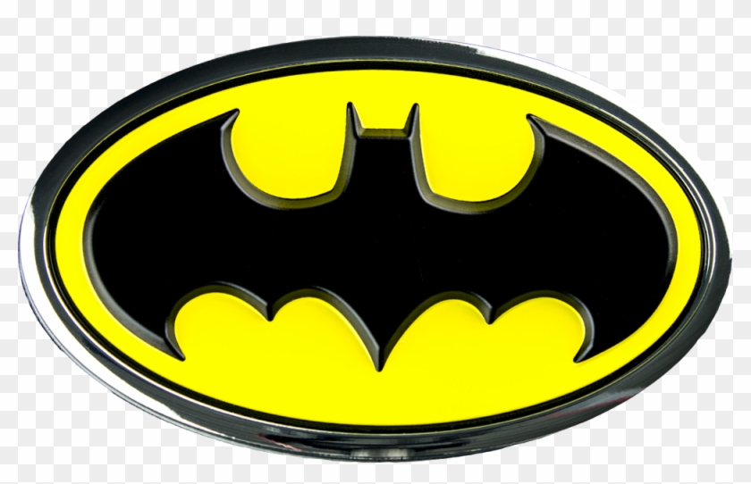 Batman Classic Logo Chrome, Black And Yellow Premium - Batman Logo #339344