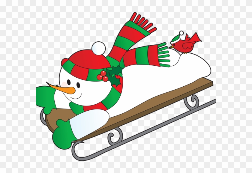 Sledding Snowman - Snowman In Sledge #339403