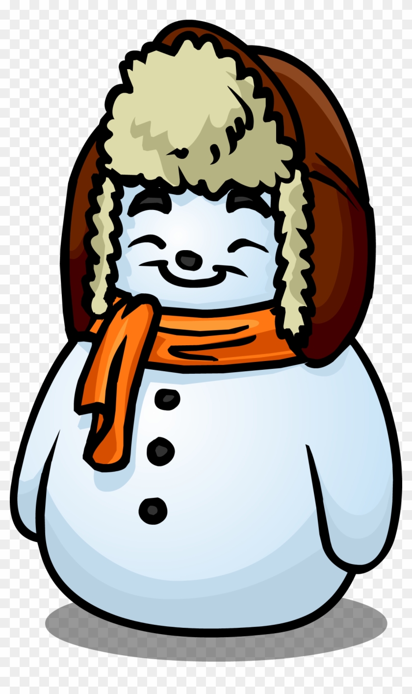 Orange Scarf Snowman Sprite 002 - Cartoon #339409