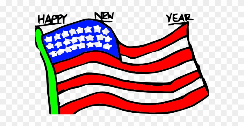 Free Vector Happy New Year Us Flag Clip Art - Happy New Year In Usa #339432